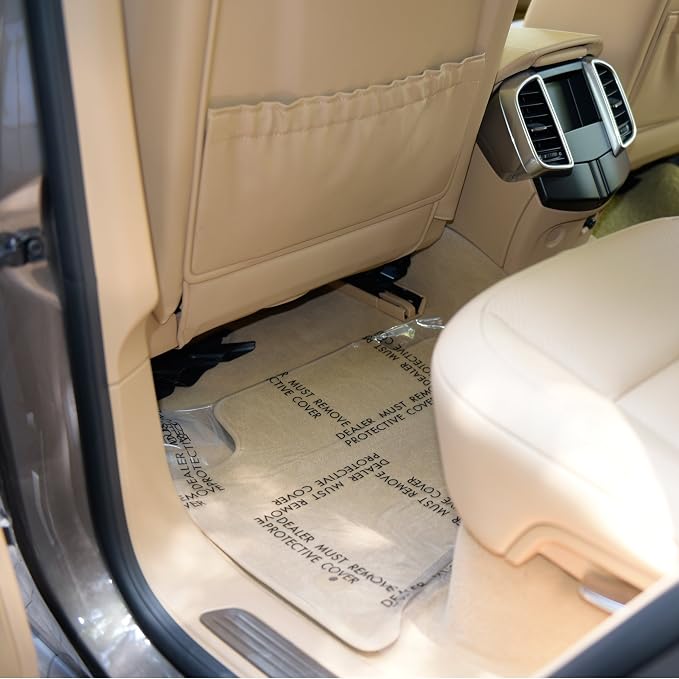 CARCAREZ Clear Adhesive Car Carpet Protector Film Roll, Sticky Disposable Car Floor Mats Protector Cover Sheets, 24" x 600'