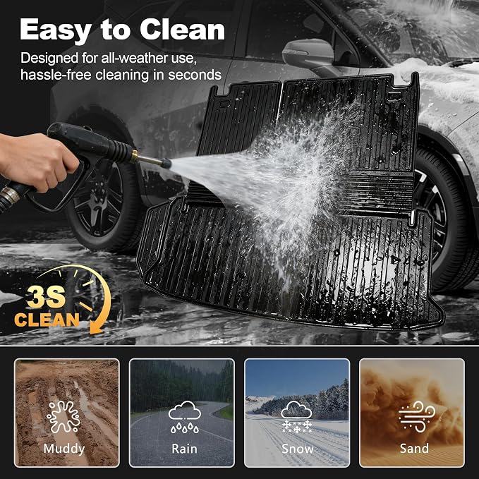 Cargo Mat Fit for Toyota Grand Highlander 2024 2025 2026 with Seat Back Mat | Not for Highlander, 2-in-1 Cargo Liner, Custom Fit, All-weather Protection, Waterproof, Easy to Clean, Heavy Duty