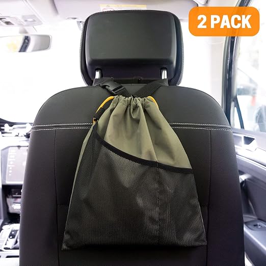 GNEGNI 2PCS Hanging Car Garbage Can - Waterproof Leakproof Trash Bag | Car Trash Can with Durable Leakproof Lining, Keeps Vehicle Clean and Neat