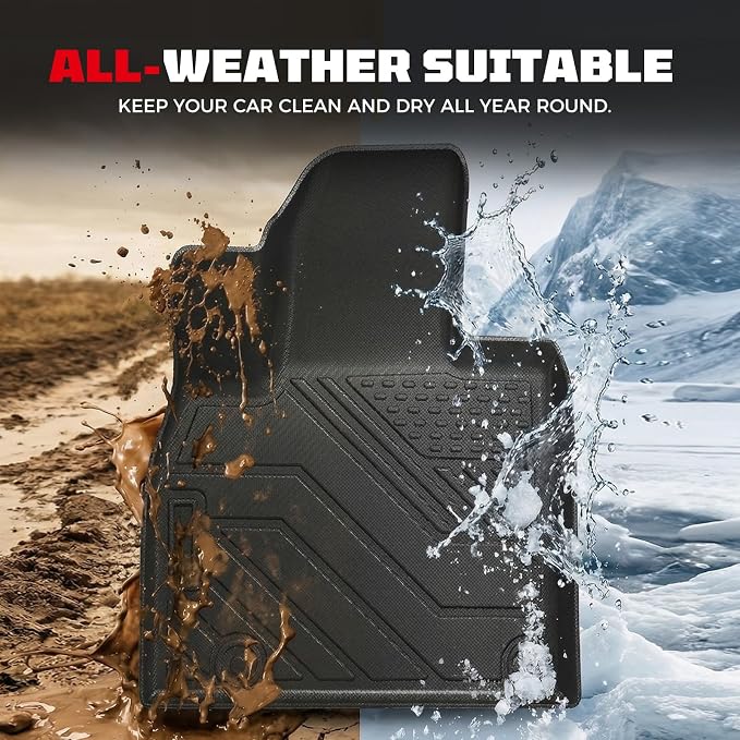 TPE Floor Mats Set for Kia Telluride 2025 2024 2023 2022 2021 2020, All Weather TPE Custom Fit Floor Liners & Cargo Liner & Backrest Mats (Fit 7/8 Seats)