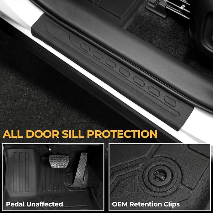 Floor Mats for Toyota RAV4 Hybrid 2026, All Weather Floor Mats Trunk Cargo Liner with Backrest Protectors Accessories, Full Coverage Set (Not for PHEV or Subwoofer Models)