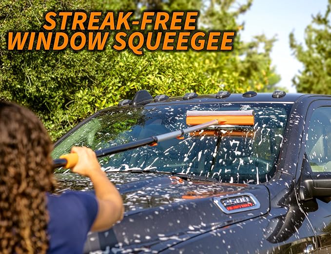 Car Wash Kit with Bucket and 5-12 ft Extension Pole // Car Washing Brushes Set with Telescopic Pole // Microfiber Wash Mop // Soft Wash Brush and Car Wash Tools // The Ultimate RV, Truck Washing Kit