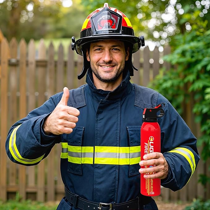 Ougist Small Portable Fire Extinguisher for Home and Car, 21oz Each, 1-Pack, Water-Based Fire Extinguishers for Quick Emergency Response, Prevent Re-Ignition, Ideal for Vehicle and Camping,Kitchen