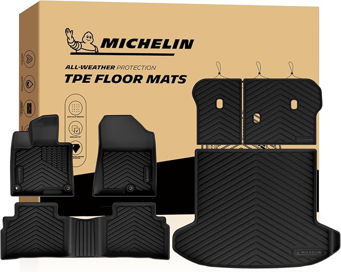 Michelin Vehicle Mats, Premier Series All-Weather TPE Custom Fit Liner for 2023-2026 Kia Sportage Gas Floor Mats, Not Fit Hybrid or PHEV (6 Piece)