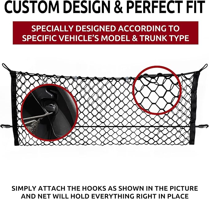 Envelope-Style Trunk Cargo Net for Toyota Highlander 2020-2026 – Premium Rear Storage Organizer | Flexible Mesh Net for SUVs & Trucks – Secure & Space-Saving Trunk Organization