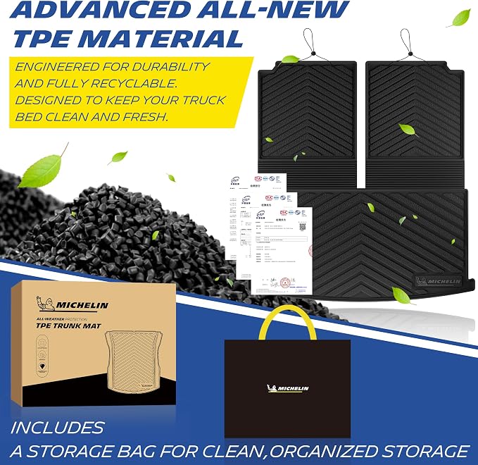 Michelin Vehicle Mats, All-Weather TPE Custom Fit Liner for 2018-2026 Volkswagen VW Atlas 6 & 7 Seats (1 Piece), Not fit Cross Sport, Premier