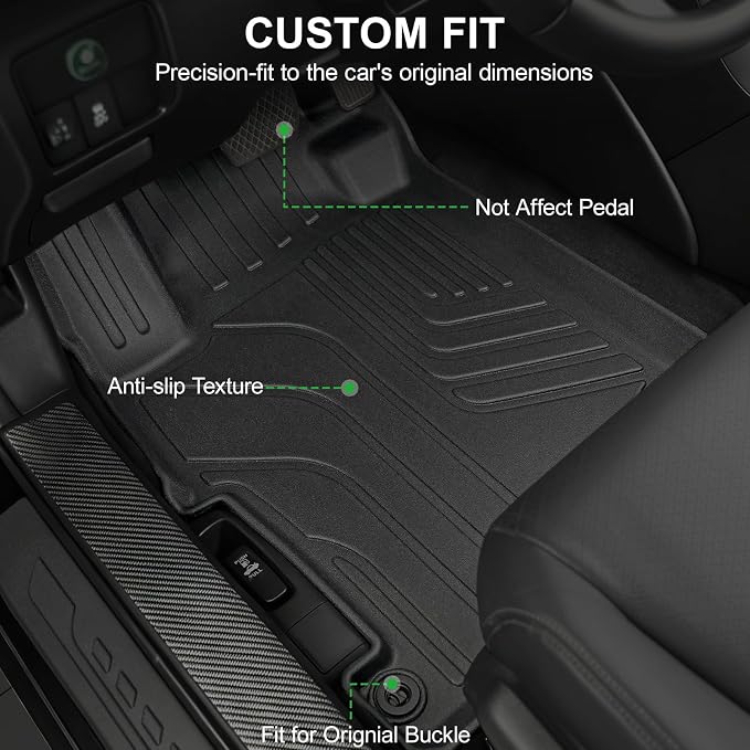 Floor Mats for 2013-2017 Honda Accord Sedan (Not for Vinyl Floors), TPE All Weather Durable Floor Liners Door Sill Guards for Accord Accessories