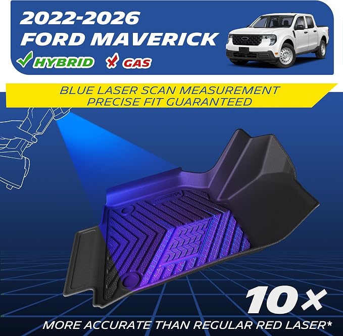 Michelin Vehicle Mats, All-Weather TPE Custom Fit Liner for 2022-2026 Ford Maverick Hybrid, Premier