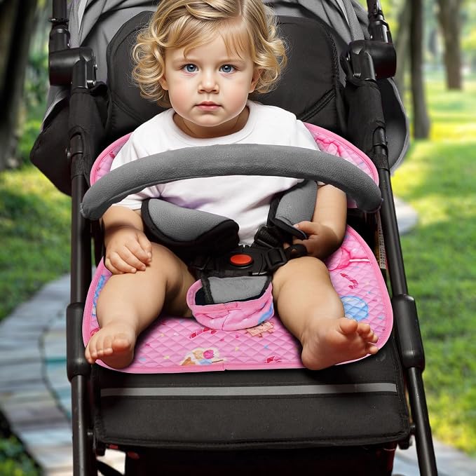 Babenest Car Seat Potty Protector Cover -Waterproof Carseat Training Liner for Baby &Toddler Shower Gift, Dry Piddle Pee Pad with Fun Designs for Strollers & Infant Car Seats (1pc Pink)