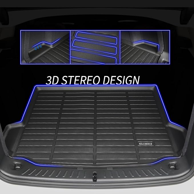 KELCSEECS Floor Mats for Subaru Outback 2026, Black | TPE all-weather full set w/ cargo liner, anti-slip, odorless, custom fit 2026 Outback, for daily commute, trips & outdoor
