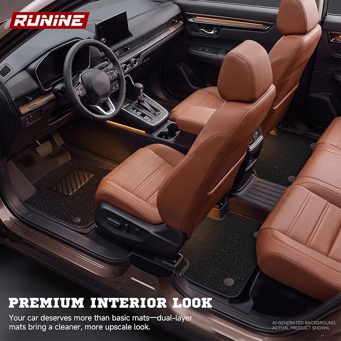 Floor Mats Cargo Mat for Honda CRV 2023 2024 2025 2026 Car Mat Accessories(Include Hybrid), 2-in-1 All Weather TPE Floor Liners with Removable Carpet Layer, Custom Fit Waterproof Anti-Slip Car Mats