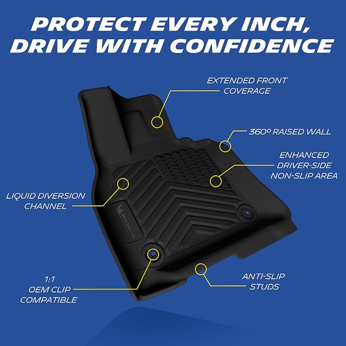Michelin Vehicle Mats, All-Weather TPE Custom Fit Liner for 2026 Mazda CX-5 (3 Piece), Premier