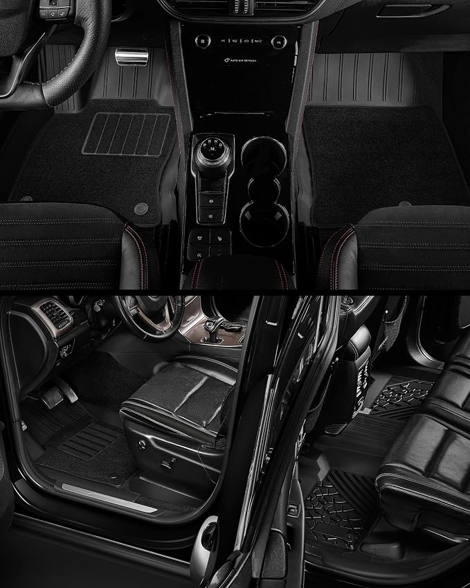 3W Floor Mats & Cargo Liner Fit 2022-2025 2026 Jeep Grand Cherokee(Non L or WK) Carpets for 1st Rows Black Mats Custom Fit for Grand Cherokee, 6PCS