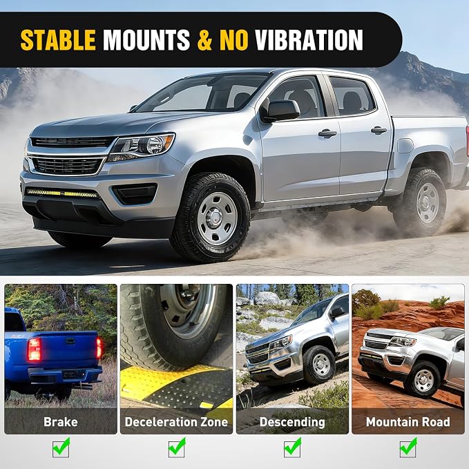 Nilight Front Lower Hidden Bumper Mounting Brackets for 32inch Single Row LED Light Bar Compatible with 2015-2022 Chevy Colorado 4WD/2WD 2015-2022 GMC Canyon 4WD/2WD