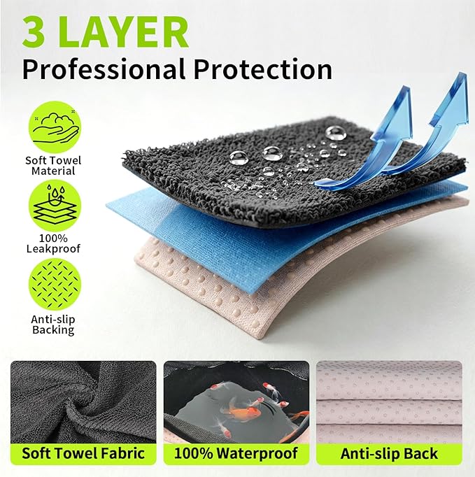 Leader Accessories Waterproof Towel Car Seat Cover, Front Bucket Seat, Grey | Universal Non-Slip, Fits Car Truck SUV, Machine Washable, For Dog & Kid, Pets, Yoga, Gym, Beach, Swimming, Outdoor Sports