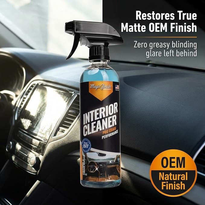 Magic Finish Interior Cleaning Spray (16 fl oz) – All-in-One Car Cleaner Spray for Seats, Dashboards & Consoles – Fast-Acting Car Cleaning Supplies for Rubber, Plastic, Carpet & Upholstery
