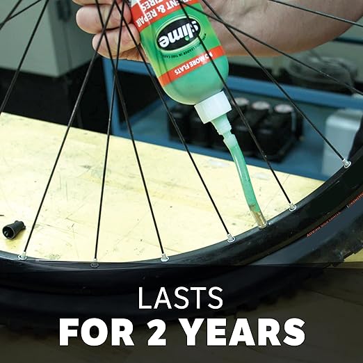 Slime 10204 Bike Tube Puncture Repair Sealant with Pump, Prevent and Repair, Suitable for All Bicycles, 1 Gallon Bottle