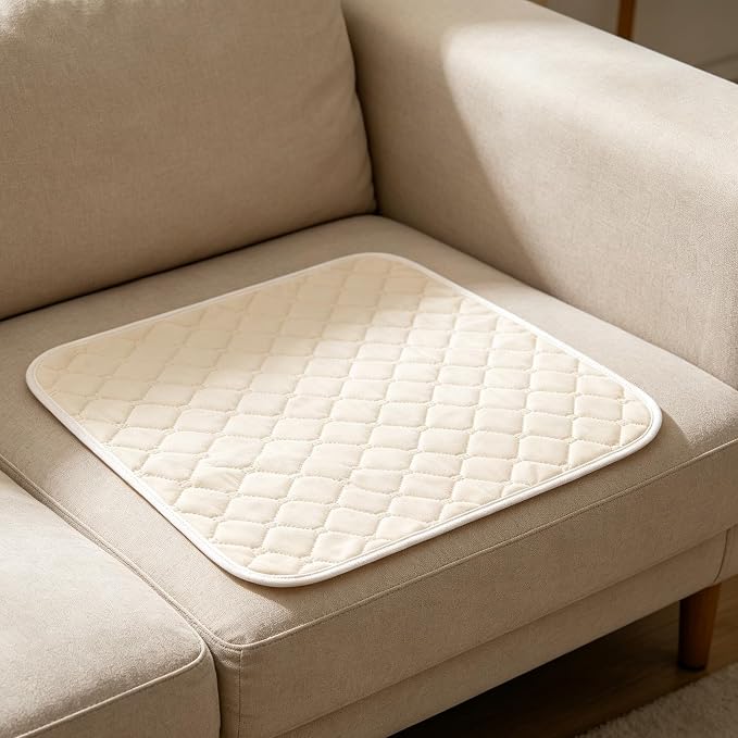 3-Pack Waterproof Chair Pads, Reusable Machine-Washable Seat Protectors with Non-Slip Backing, 19.7 x 19.7 Inch, Suitable for Chairs, Wheelchairs, and Car Seats
