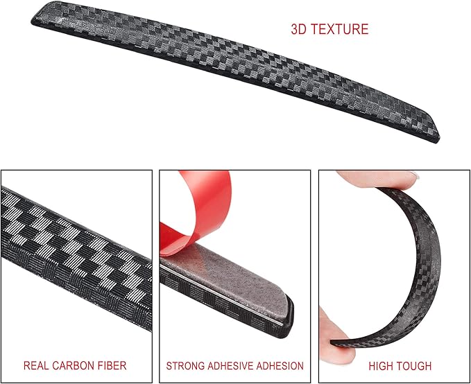 TOMALL 4 Pcs Car Door Anti-Collision Strip Door Edge Guards Anti-Rub Protector Trim Carbon Fiber Texture Car Door Corner Bumper Protector Anti-Scratch Universal for All Cars SUV (I)
