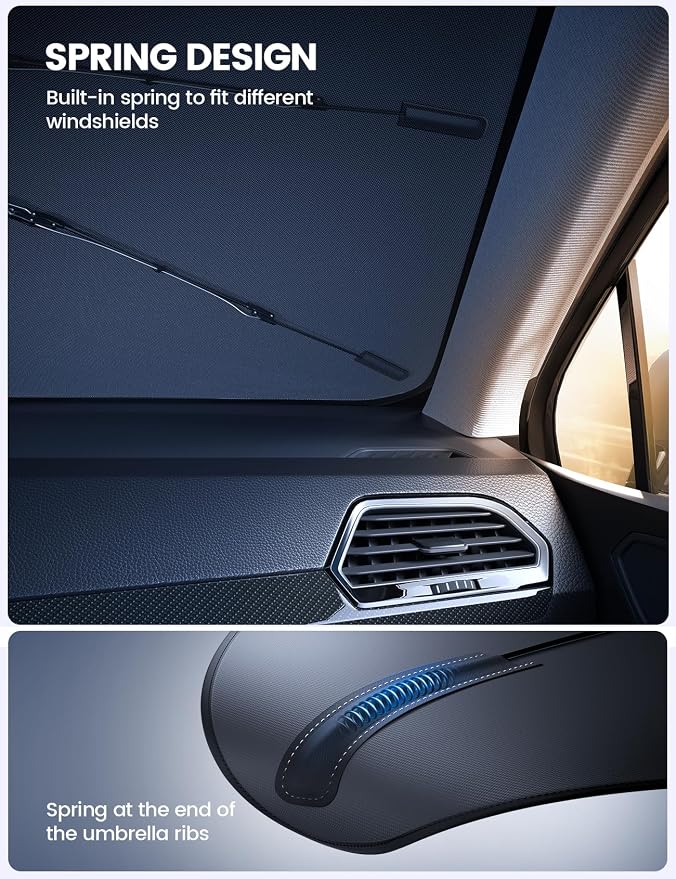 Car Windshield Sunshade for Civic - Lamicall 2026 Foldable Car Windshield Sun Shade Umbrella Cover, 5 Layers UV Block Coating,Front Window Heat Insulation Protection, for Civic (2016-2025)