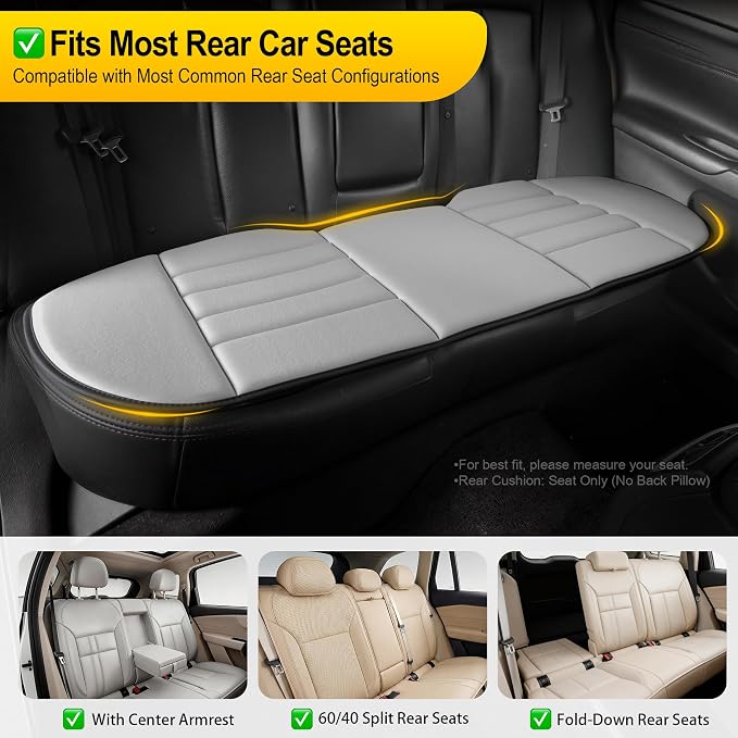 kingphenix 5-Piece Car Seat Cushion Set with Back Support | Full Back Support Pillow and Seat Cushion for Long Driving, Road Trips, Truck, Van, SUV, Gray