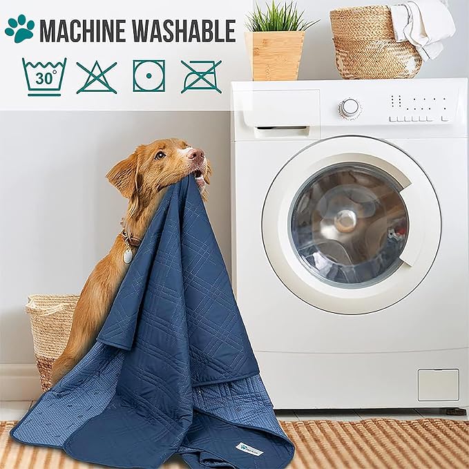PetAmi Waterproof Couch Cover for Dogs, Non-Slip Leakproof Sofa Furniture Protector for Pet Cat, Machine Washable Bed Blanket for Car Seat, 68x82 Blue