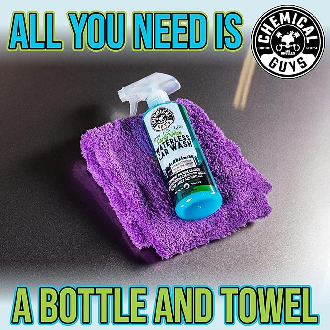 Chemical Guys Swift Wipe Waterless Car Wash Spray and Monster Extreme Microfiber Towels Bundle, High Lubrication Waterless Wash for Cars, Trucks, Motorcycles, and RVs - 16 Fl Oz