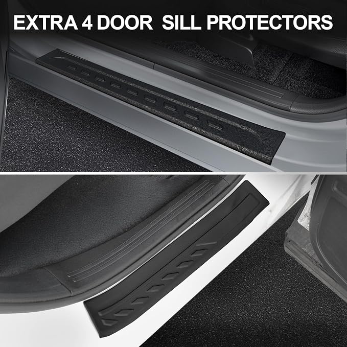 Floor Mats for 2023-2025 2026 Honda CRV (Include Gas and Hybrid), TPE All Weather Durable Floor Liners with Door Sill Guards for Honda CRV SE LX EX EX-L Sport Sport-L Touring HEV Accessories