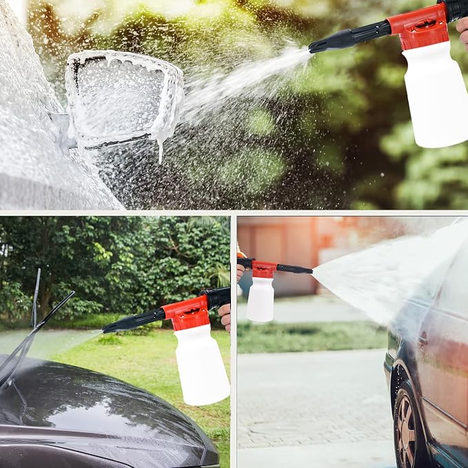 LIANXIN Car Wash Kit with Foam Gun, Car Cleaning, Car Wash Detailing Kit | Car Washing Kit High-Pressure Foam Spray Microfiber Collapsible Bucket Cleaning Detailing Brush Ideal for Home Car Detailing