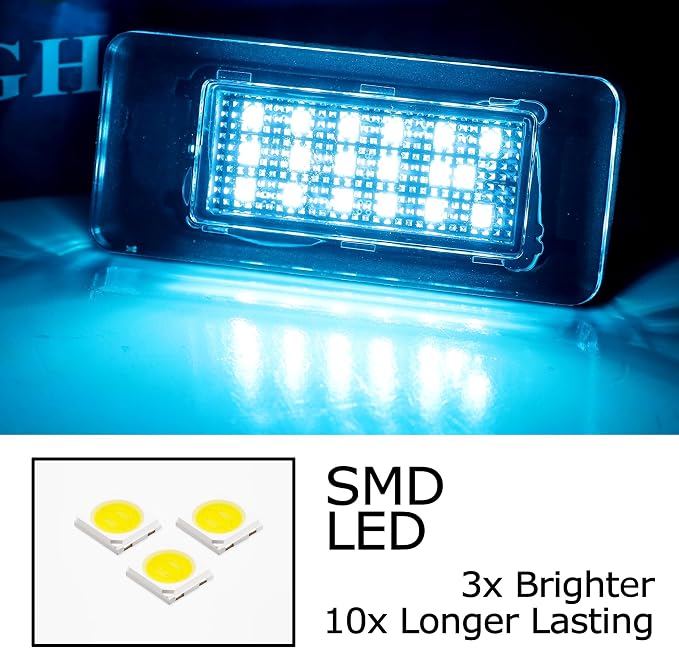 iJDMTOY Ice Blue Full LED License Plate Light Kit Compatible With Nissan 2019/2020-up Altima Sentra Versa Rogue, By 18-SMD Aqua LEDs & Can-bus Error Free