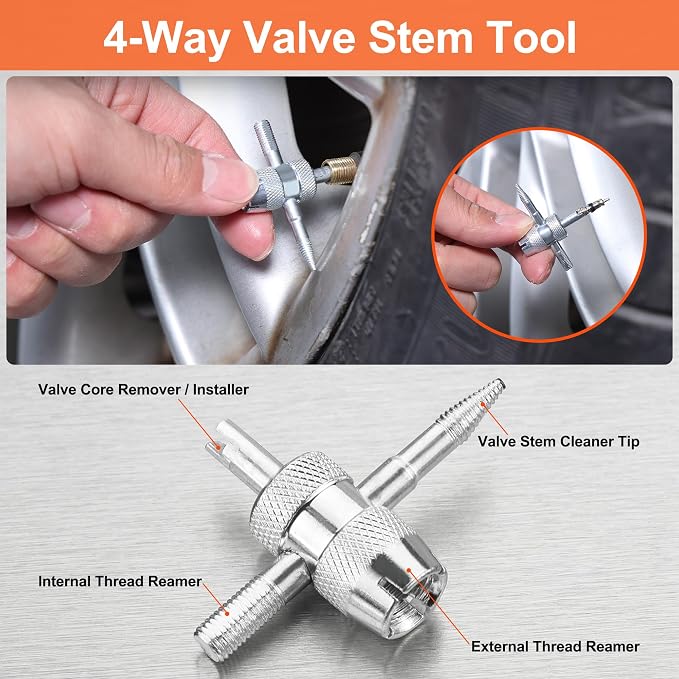 ValueMax Tire Repair Kit, 38PCS Universal Heavy Duty Car Tool Kit for Fix Punctures, Tire Plug Tools for Cars, Motorcycles, ATV, SUV, RV, Tractors, Trucks, etc.