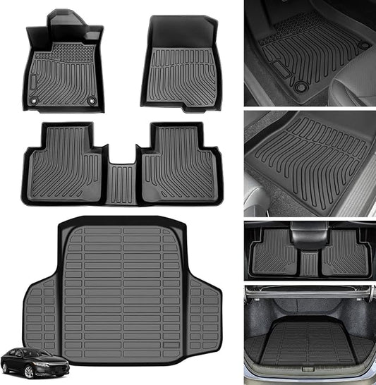 Floor Mats for Honda Accord 2018-2022, Accord & Accord Hybrid Floor Mats | NOT for Hatchback, 1st & 2nd & Cargo Liner, TPE All Weather Protection Waterproof