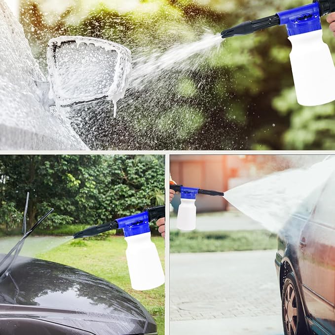 Car Wash Kit with Foam Gun, Bucket and Cleaning Tool, Car Washing Kit | Carwash Supply High-Pressure Foam Spray Wash Mitt Tire Brush Sponge Towels Brush Car Cleaning Kit for Interior and Exterior