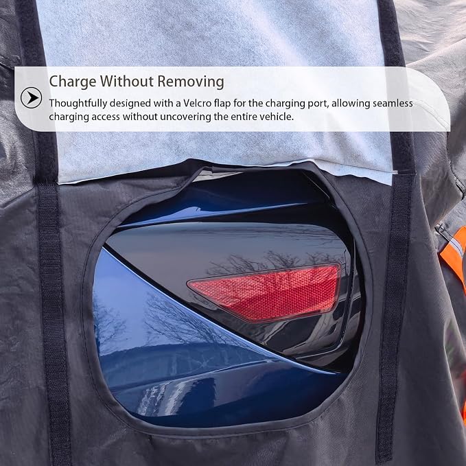 Tesla Model Y Car Cover (2020-2026) Waterproof All Weather, Heavy Duty Car Covers with Driver Door Zipper, Outdoor Rain Snow UV Protection (185" - 190")
