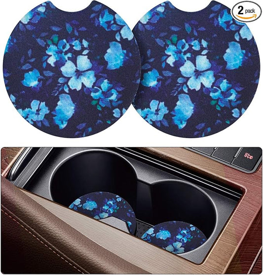 tifanso 2PCS Orchid Non-Slip Car Cup Holder Coasters for Women | Universal Fit for Standard Cup Holders, Easy to Clean & Remove, Adorable Floral Decor, Ideal Gift for Girls & Car Lovers