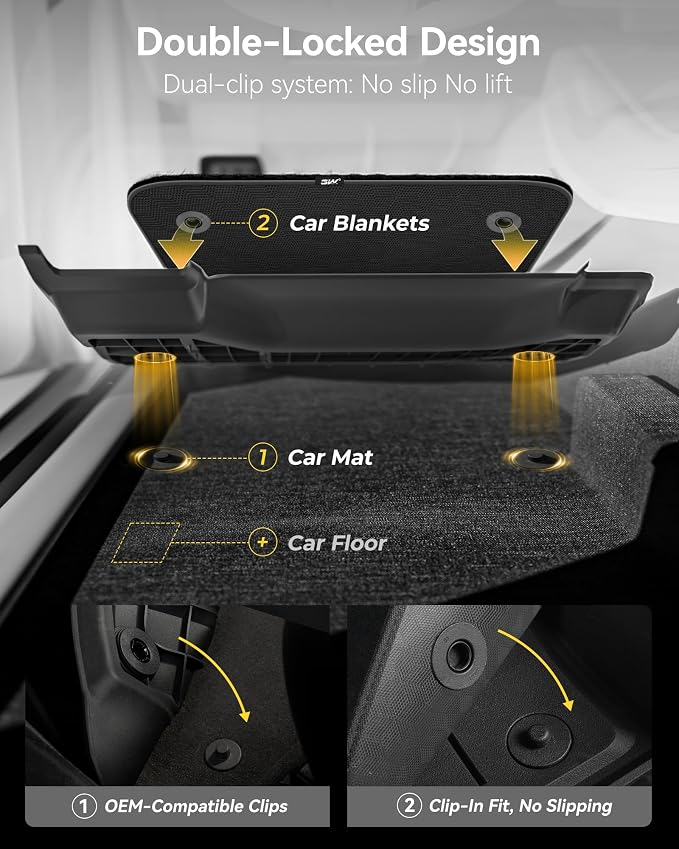 3W Dodge Ram 1500 Floor Mats & Front Carpets for 2019-2024 with Original Storage Under Rear Seat All Weather Floor Liner Car Accessories Ram 1500 New Body Crew Cab (Not for Classic Models)