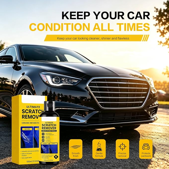 Nano Scratch Remover, Quick Restore Shine for Car 2pcs | Plastic Polish Scratch Remover, Deep Car Scratch Remove, Quick Repair Scratches,Swirl & Water Spots Remover