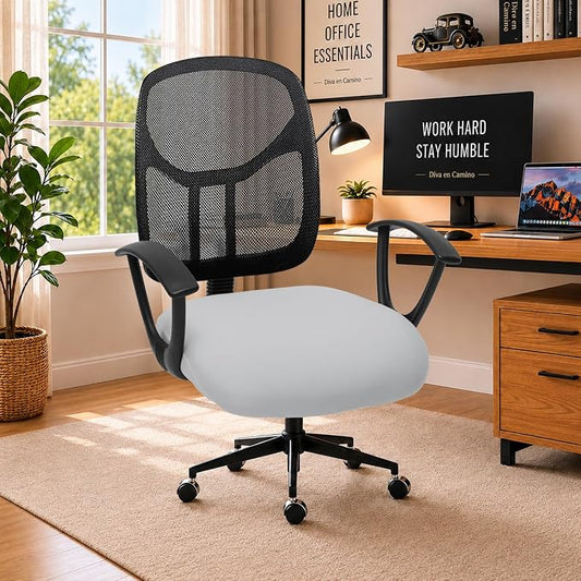 DIVA EN CAMINO DEC Stretchable Desk Office Chair Seat Cushion Covers - Universal Spandex Computer Chair Slipcover - Removable Washable Cushion Protectors Anti-Scratch for Dogs, Cats, Pets