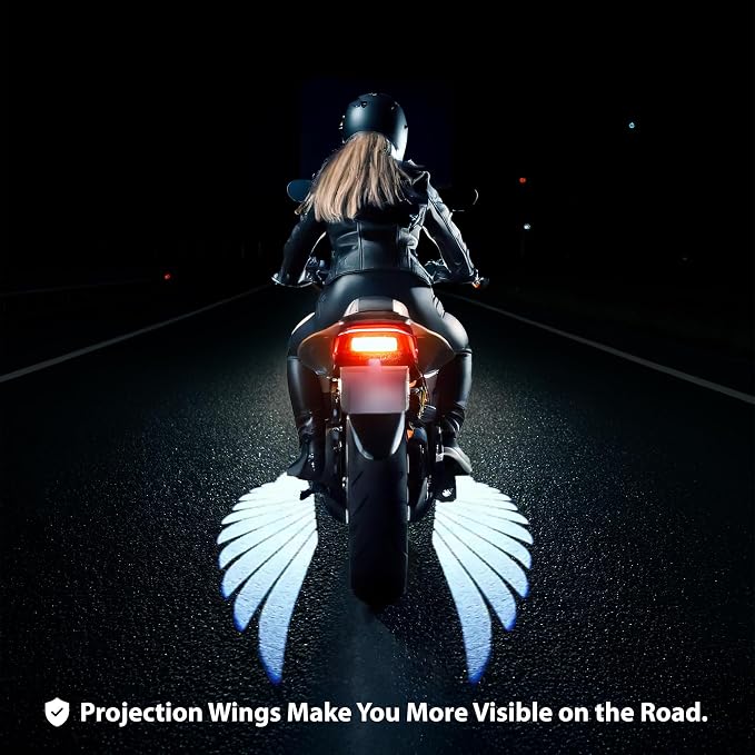 Eagle Wing Projection LED Lights for Motorcycles or Cars 12 Volt a 5-ft Wing on the Road