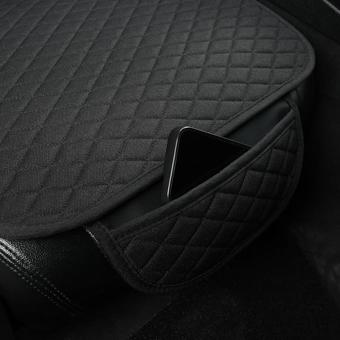 West Llama Linen Car Seat Covers,Bottom Seat Covers for Cars Include 1 Piece Front Driver Seat Pad Mat Universal Fits 90% Vehicles,SUVs,Cars,Sedans(1Piece-Black)
