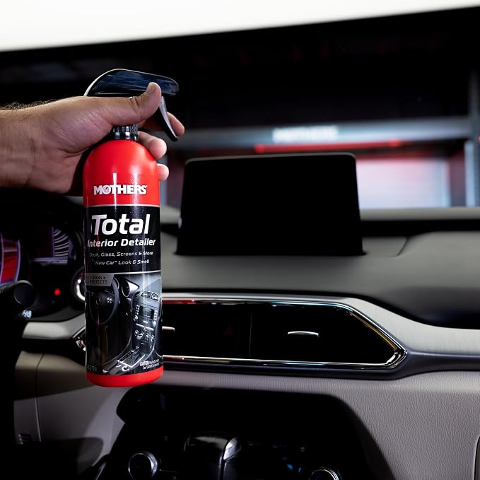 Mothers Total Interior Detailer, 24 oz. (05434) | Cleans & Protects Dash, Glass, Screens, Ammonia-Free Formula Removes Dirt, Oily Film & Fingerprints, No Streaks or Residue