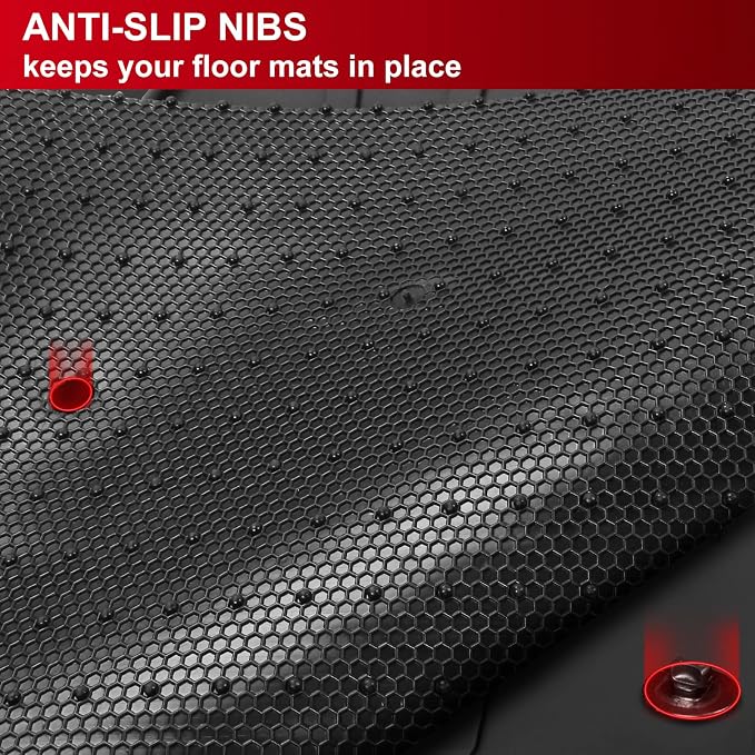 Fit 2008-2015 Chevrolet Cruze Floor Mat IKON Latex Rubber Latex Black | IKON MOTORSPORTS, Fit 16 Cruze Limited, All Weather Season Car Auto Front Rear Carpets Liner 5PC