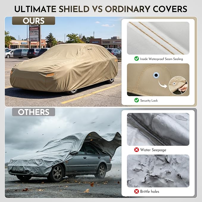 Kaugung Custom Fit Car Cover for Dodge Charger (2006-2026), Heavy Duty All Weather Waterproof Outdoor Cover, Sun Rain Snow UV Protection with Air Vents