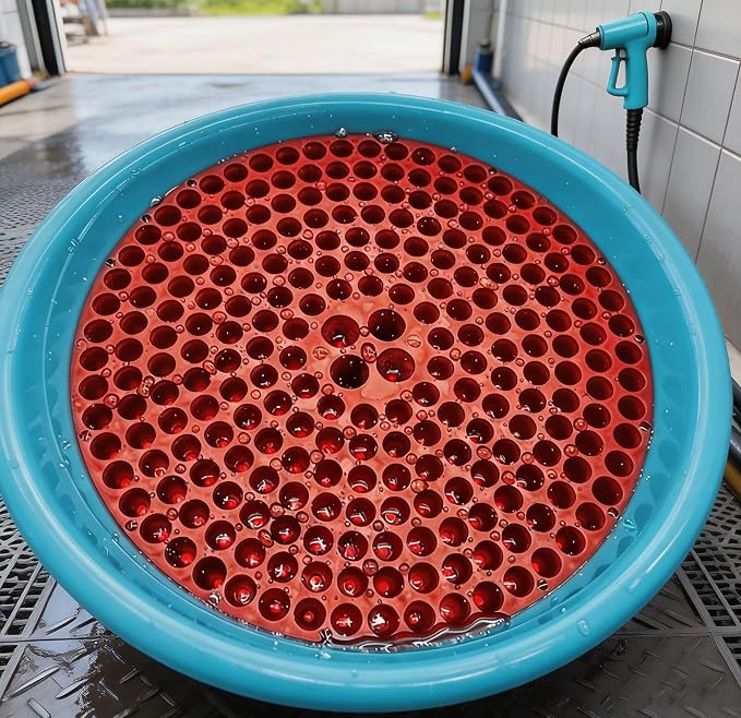 10.4in Heavy Duty Car Wash Bucket Grit Trap Insert (2 Pack) with Premium Wash Mitt & Microfiber Towel - Auto Detailing Dirt Separator Filter, Car Washing Accessories (Red Kit)