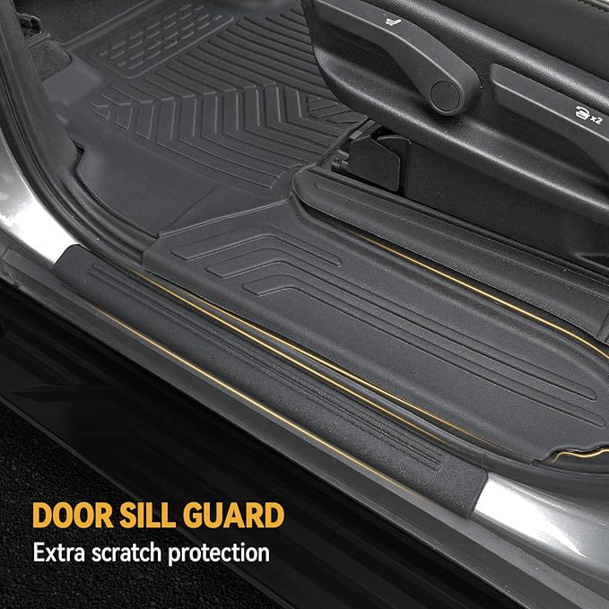 Floor Mats for Chevy Suburban/GMC Yukon XL/Cadillac Escalade ESV 2021-2026, All Weather Cargo Liner with Backrest Cover and Door Sill Guards Accessories, Full Coverage Set (Fit 7 Seats)