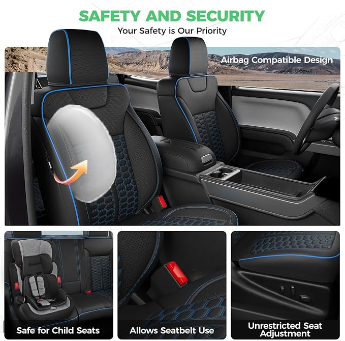 Custom Seat Covers for 2014-2018 Silverado/Sierra 1500 Crew Cab | Fits 2500/3500HD 2015-2019, Jump Seat Cover(armrest storage only), Faux leather, Waterproof, Scratch-resistant, Easy-clean