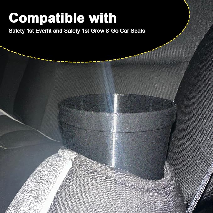2PCS Car Seat Cup Holder Compatible with Safety 1st Everfit & Grow and Go, Maxi-COSI Pria, Cosco All-in-One - Black Single Cup Holder (Model #C6577)