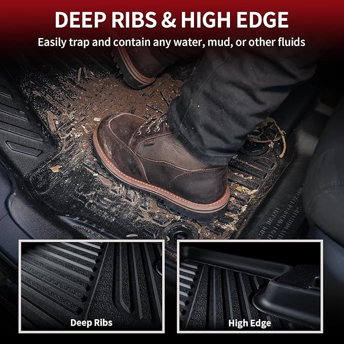 LASFIT Floor Mats for Toyota Camry 2025-2026 Hybrid/LE/SE/XSE/XLE, All Weather Custom Fit TPE Floor Liner for Camry 2025 Front & Rear 2 Row Car Mats, Black.