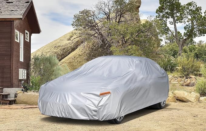 Kayme 6 Layers Car Cover Custom Fit for BMW 6 Series 640i 650i M6 (2003-2025) Waterproof All Weather for Automobiles, Outdoor Full Cover Rain Sun UV Protection.Silver