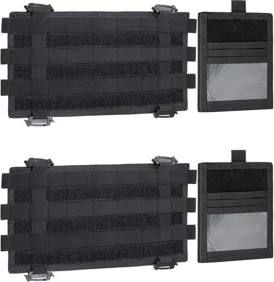 WYNEX Car Visor Organizer with Detachable Card Pouch | Auto Sun Visor Storage Molle Panel with Elastic Webbing Slots for Glasses & Tactical Gear | Fit Most Vehicle, SUVs & Trucks (2, Black (2-Pack)) | M-13.5x7", Auto Sun Visor Storage Molle Panel, Elas...